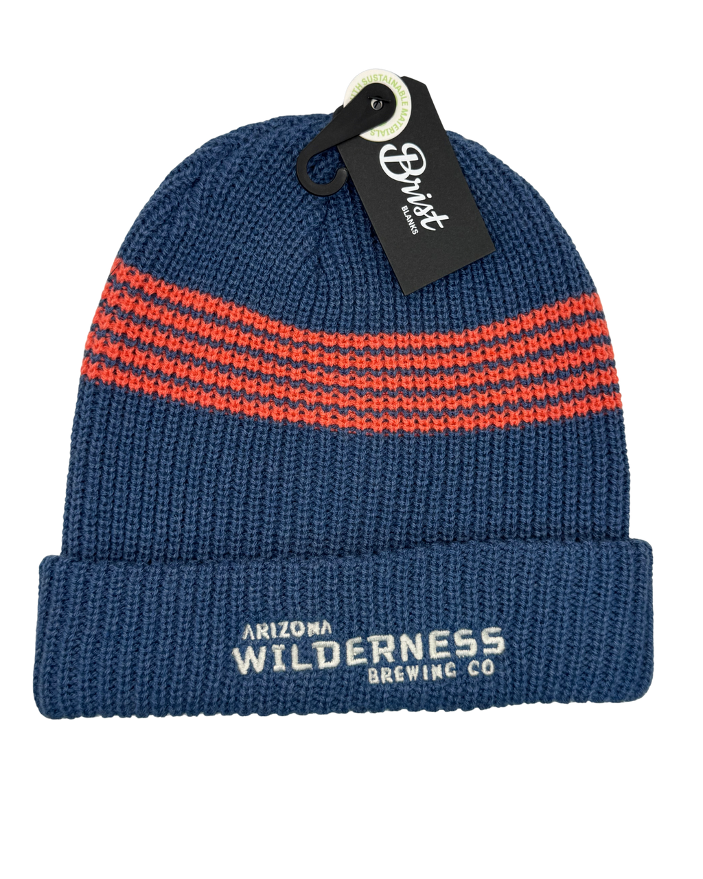 Embroidered - Blue w/Orange Stripes