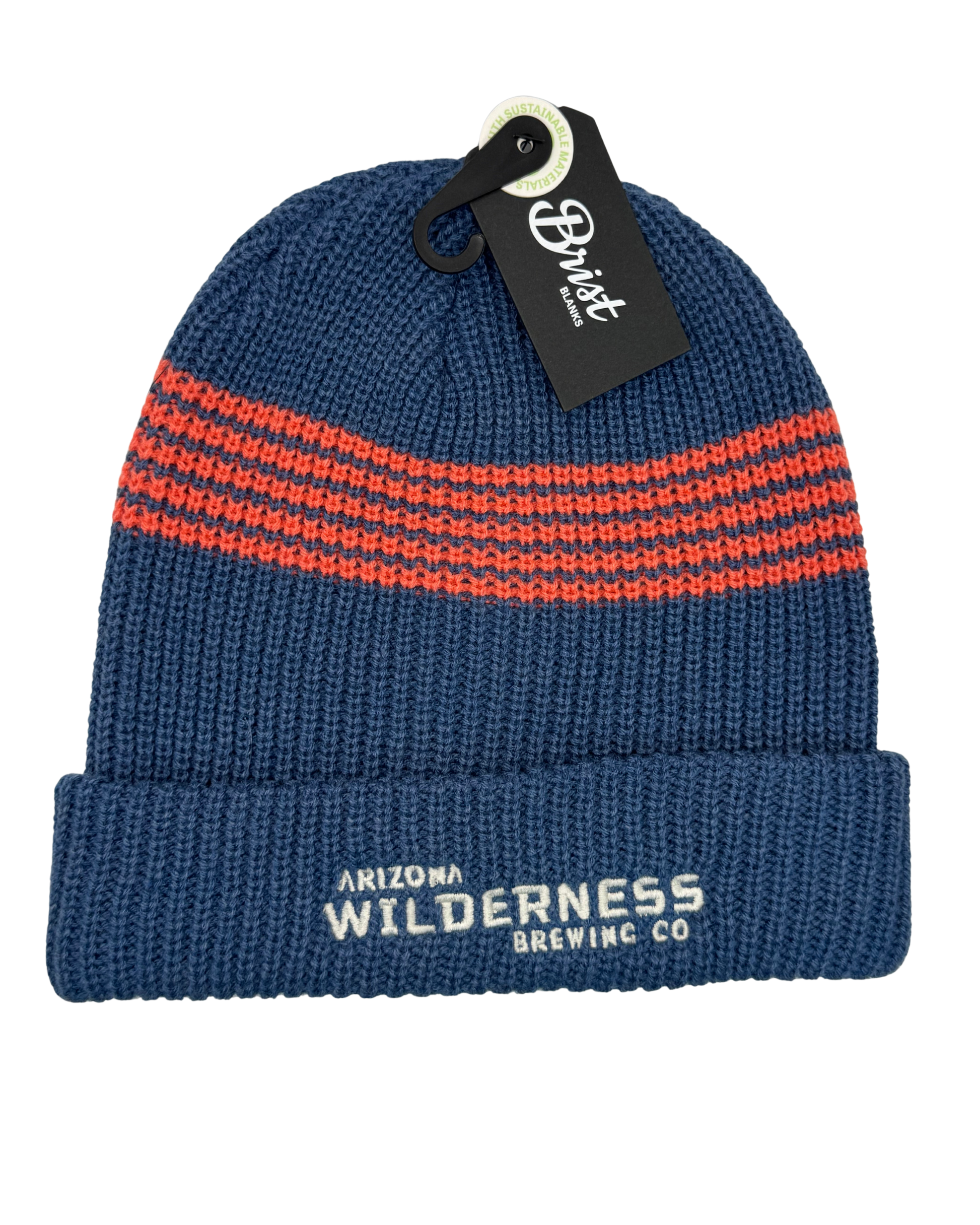 Embroidered - Blue w/Orange Stripes